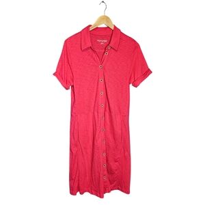 Soft Surroundings Fuchsia Pink Button Down Dress Size Medium
